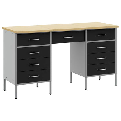 Mobile da lavoro con cassetto 3 pcs Nero 150 x 55 x 85 cm
