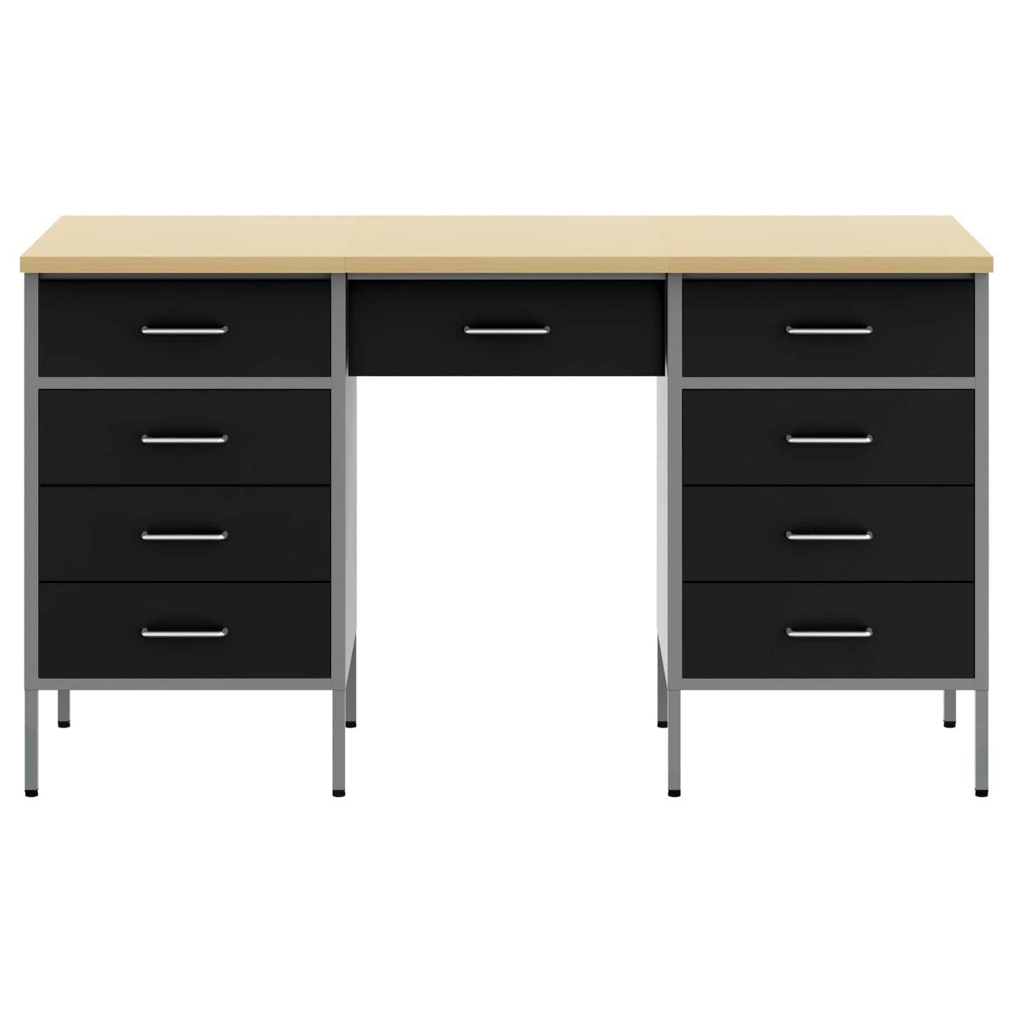 Mobile da lavoro con cassetto 3 pcs Nero 150 x 55 x 85 cm