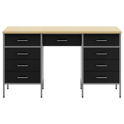 Mobile da lavoro con cassetto 3 pcs Nero 150 x 55 x 85 cm