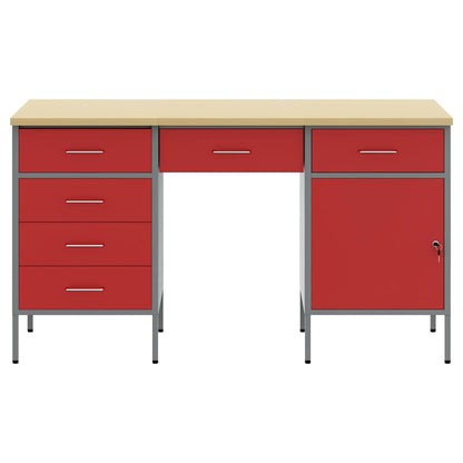 Mobile da lavoro con cassetto 3 pcs Rosso 150 x 55 x 85 cm