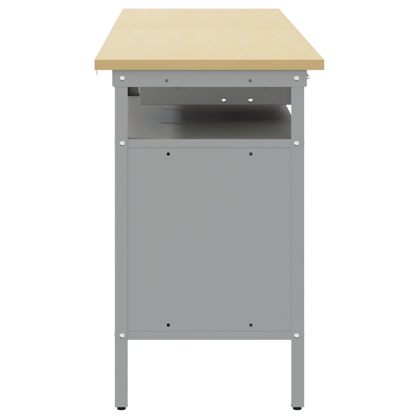 Set banco da lavoro 2 pcs Nero e Grigio 200 x 55 x 85 cm