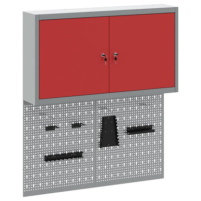 Set di armadi per attrezzi con lo scaffale 3 pcs Rosso