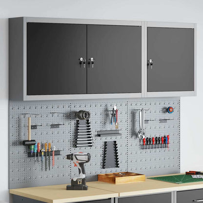 Set di armadi per attrezzi con lo scaffale 5 pcs Nero