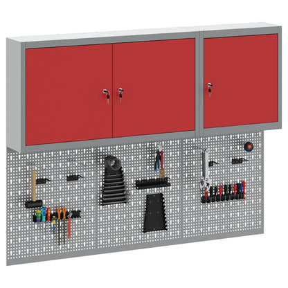 Set di armadi per attrezzi con lo scaffale 5 pcs Rosso