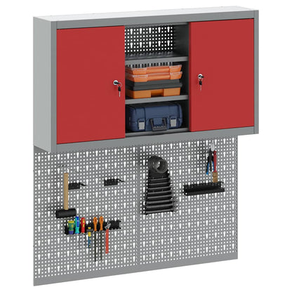 Set di armadi per attrezzi con lo scaffale 3 pcs Rosso
