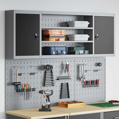 Set di armadi per attrezzi con lo scaffale 4 pcs Nero