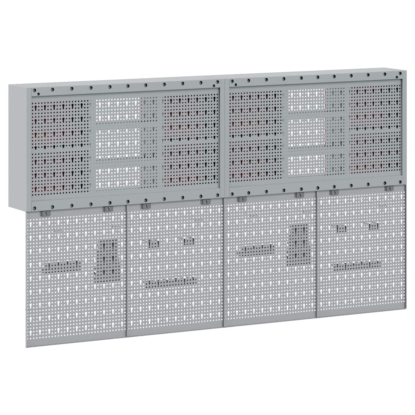 Set di armadi per attrezzi con lo scaffale 6 pcs Nero