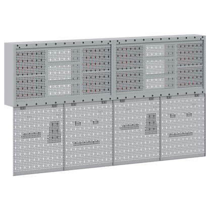 Set di armadi per attrezzi con lo scaffale 6 pcs Nero