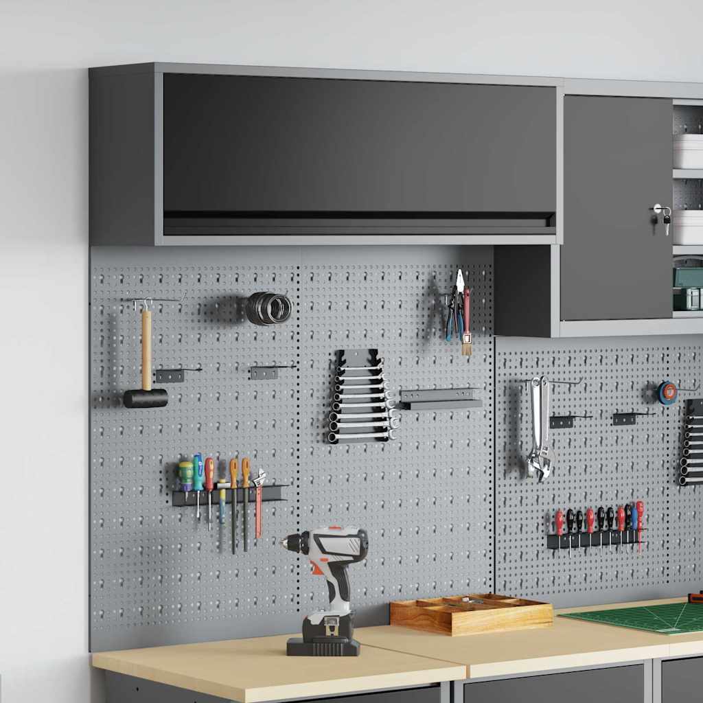 Set di armadi per attrezzi con lo scaffale 3 pcs Nero