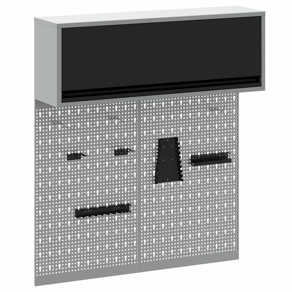 Set di armadi per attrezzi con lo scaffale 3 pcs Nero