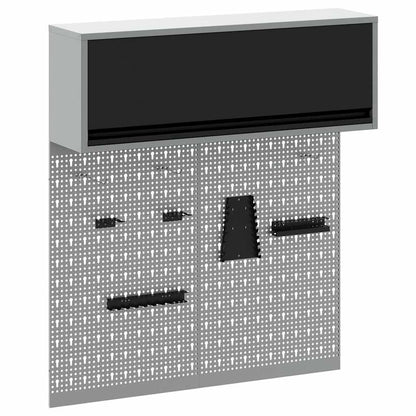 Set di armadi per attrezzi con lo scaffale 3 pcs Nero