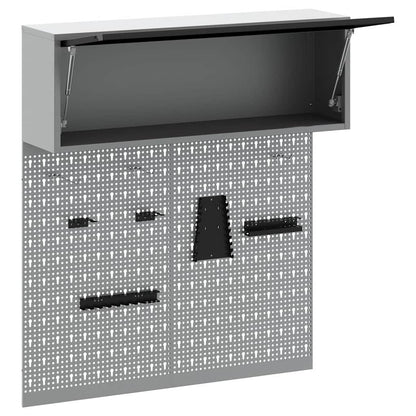 Set di armadi per attrezzi con lo scaffale 3 pcs Nero
