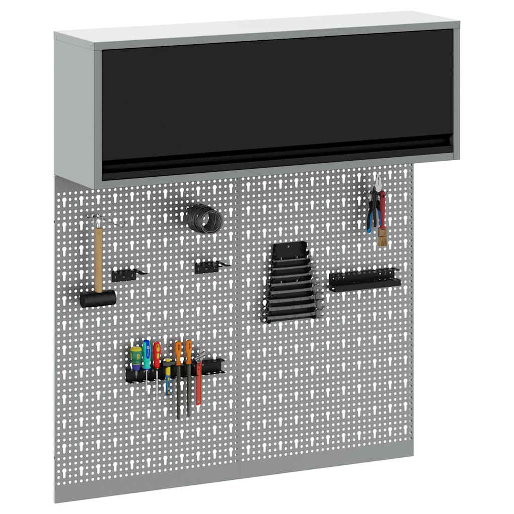 Set di armadi per attrezzi con lo scaffale 3 pcs Nero