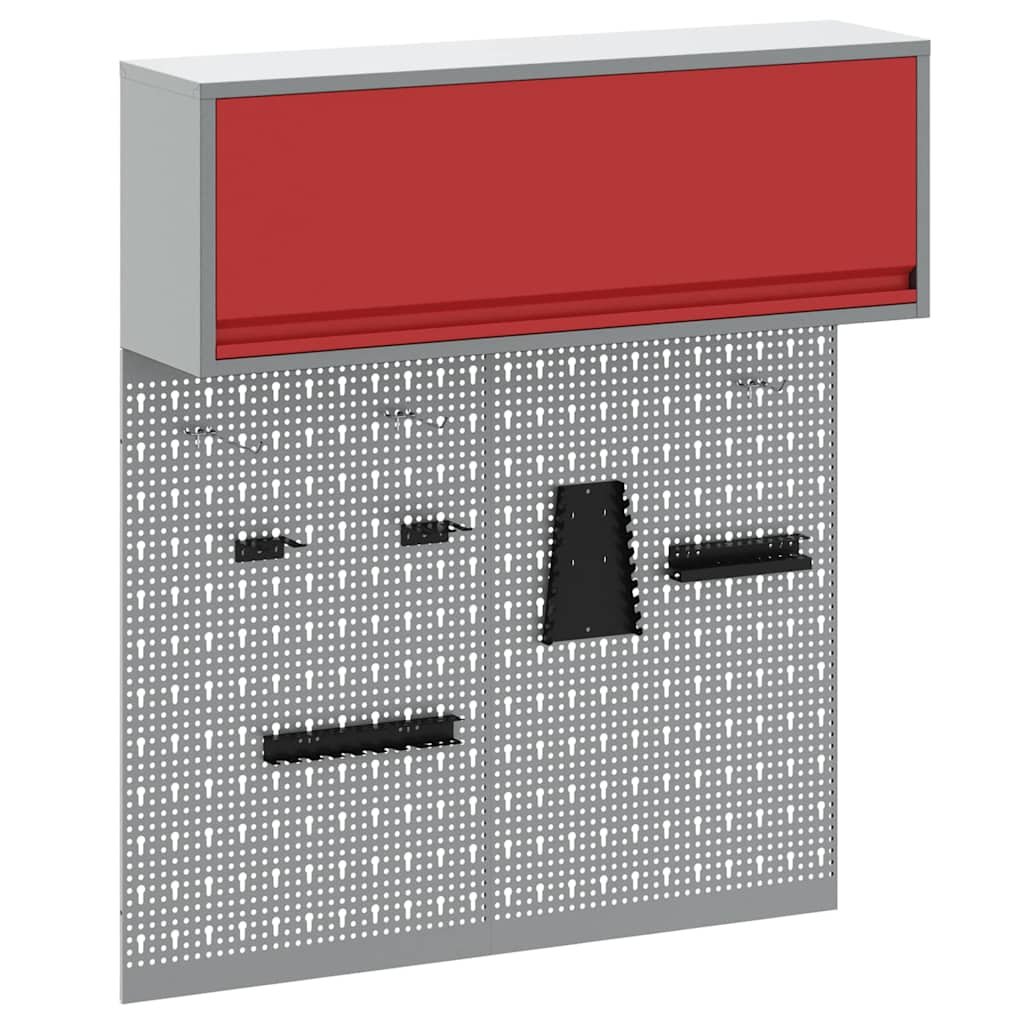 Set di armadi per attrezzi con lo scaffale 3 pcs Rosso
