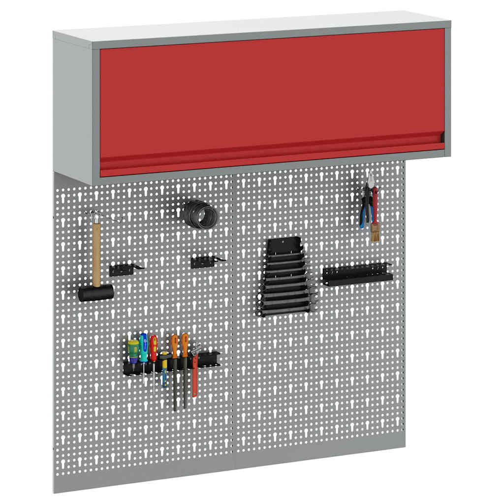 Set di armadi per attrezzi con lo scaffale 3 pcs Rosso