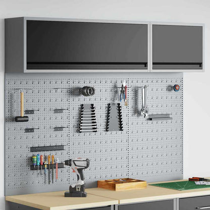 Set di armadi per attrezzi con lo scaffale 5 pcs Nero