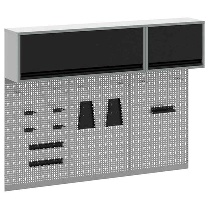 Set di armadi per attrezzi con lo scaffale 5 pcs Nero