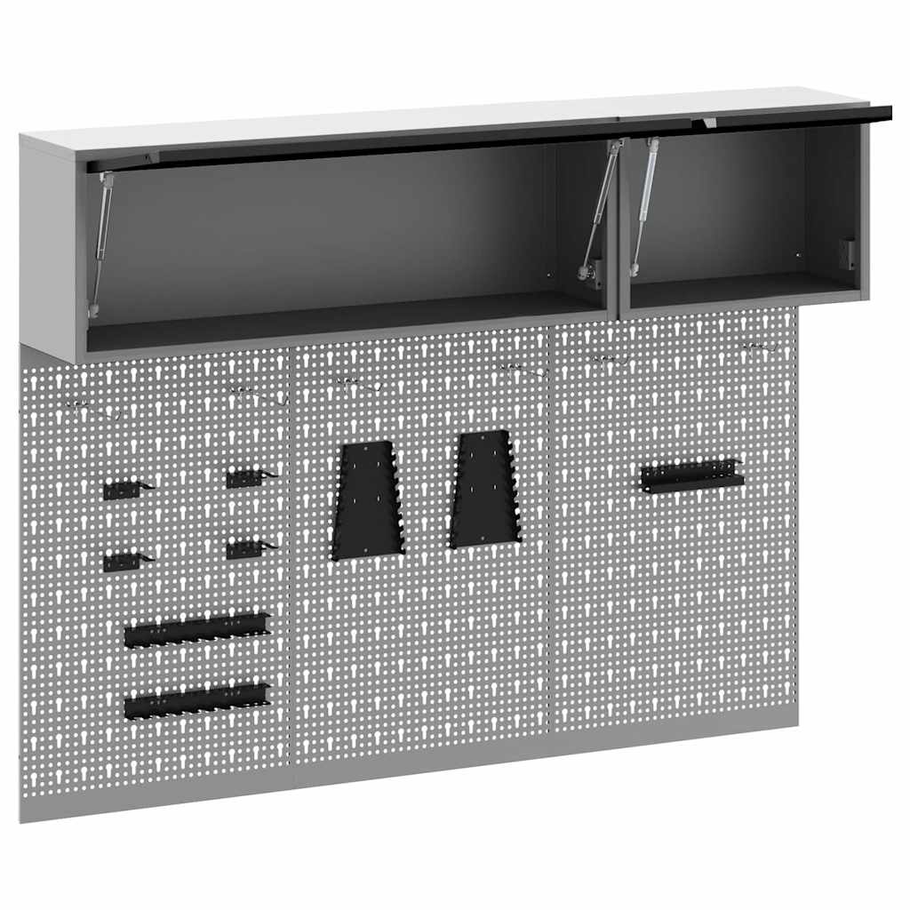 Set di armadi per attrezzi con lo scaffale 5 pcs Nero