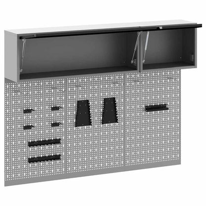 Set di armadi per attrezzi con lo scaffale 5 pcs Nero