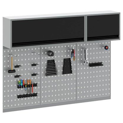 Set di armadi per attrezzi con lo scaffale 5 pcs Nero