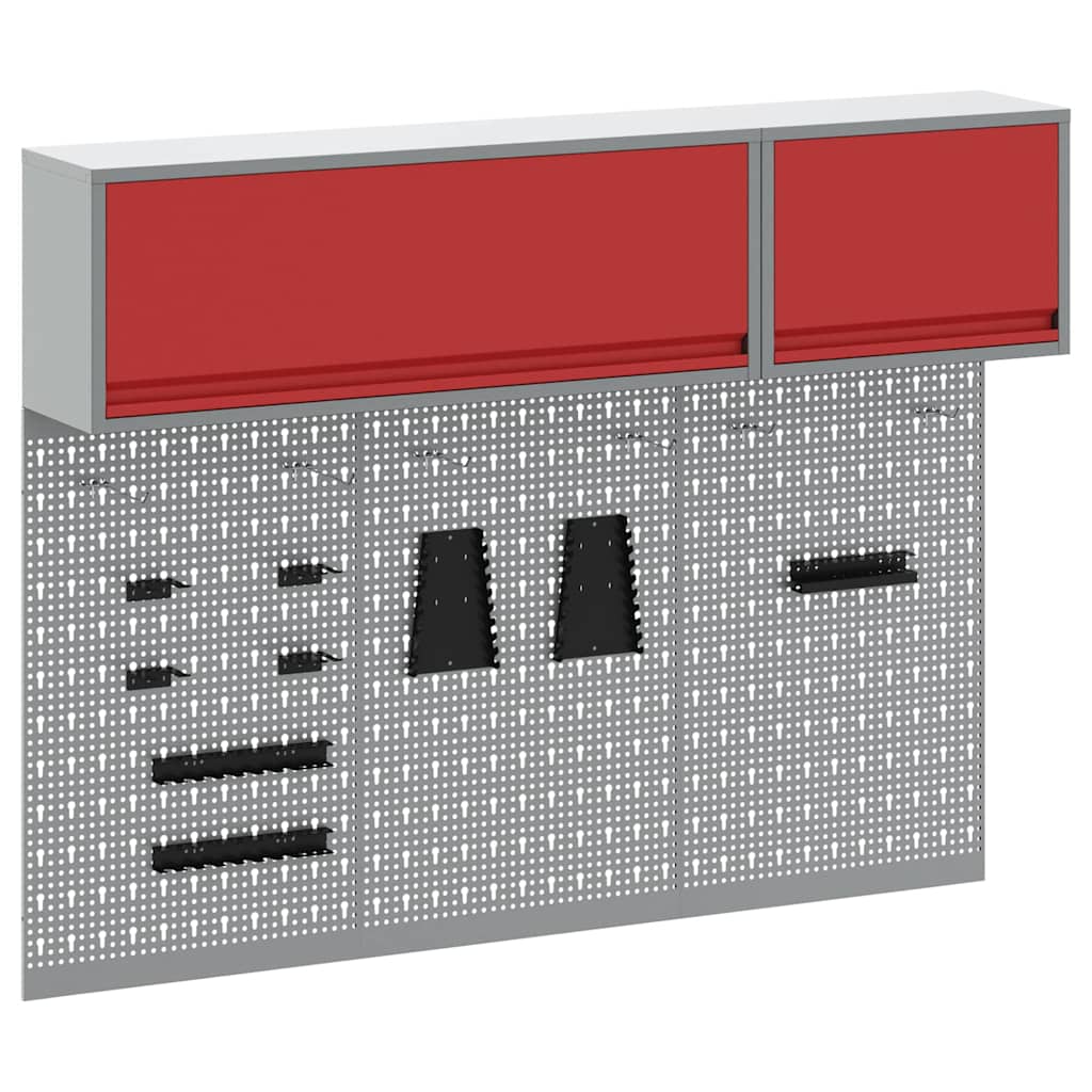Set di armadi per attrezzi con lo scaffale 5 pcs Rosso
