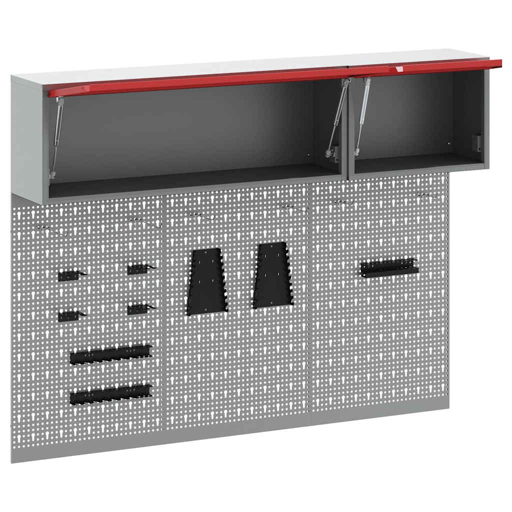 Set di armadi per attrezzi con lo scaffale 5 pcs Rosso