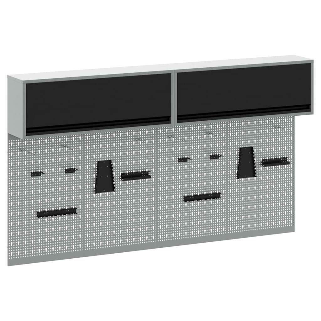 Set di armadi per attrezzi con lo scaffale 6 pcs Nero