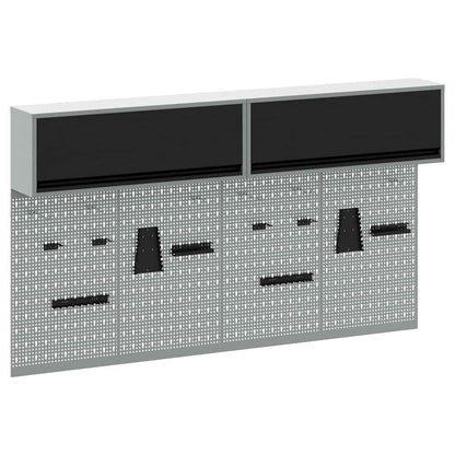 Set di armadi per attrezzi con lo scaffale 6 pcs Nero
