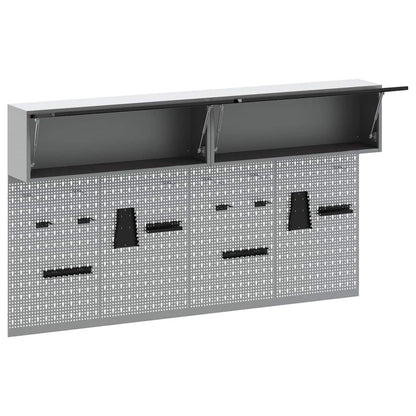 Set di armadi per attrezzi con lo scaffale 6 pcs Nero