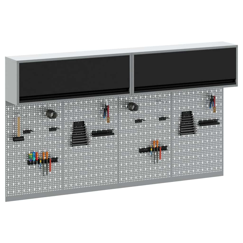 Set di armadi per attrezzi con lo scaffale 6 pcs Nero