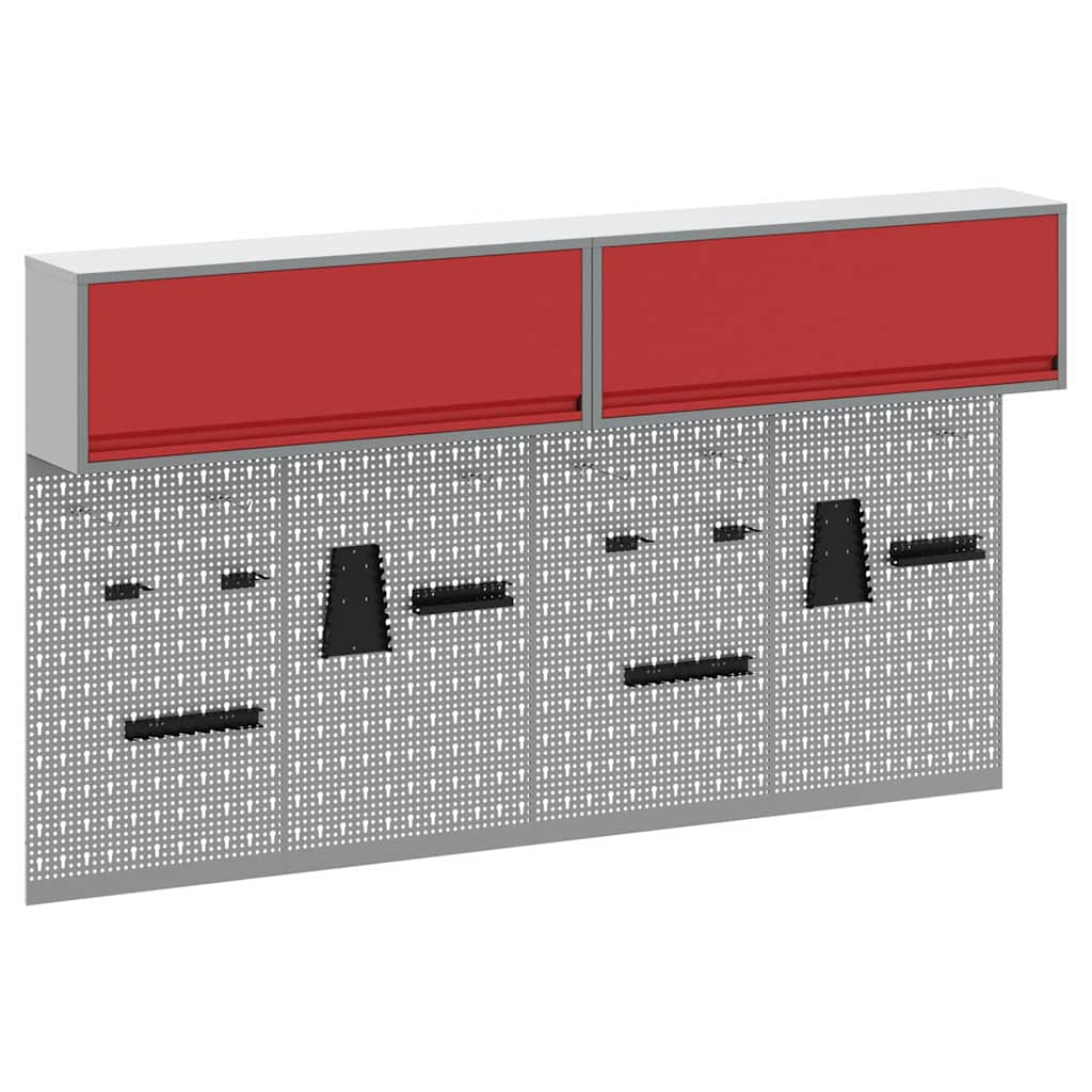 Set di armadi per attrezzi con lo scaffale 6 pcs Rosso