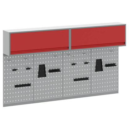 Set di armadi per attrezzi con lo scaffale 6 pcs Rosso