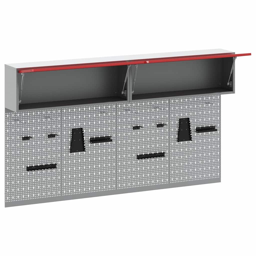 Set di armadi per attrezzi con lo scaffale 6 pcs Rosso