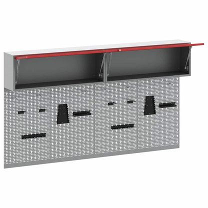 Set di armadi per attrezzi con lo scaffale 6 pcs Rosso