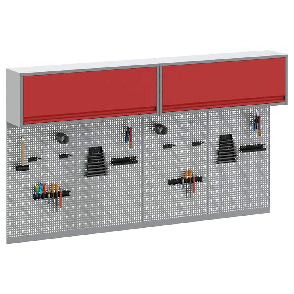 Set di armadi per attrezzi con lo scaffale 6 pcs Rosso