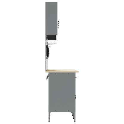 Mobile da lavoro 10 pcs Rosso Legno ingegnerizzato e acciaio