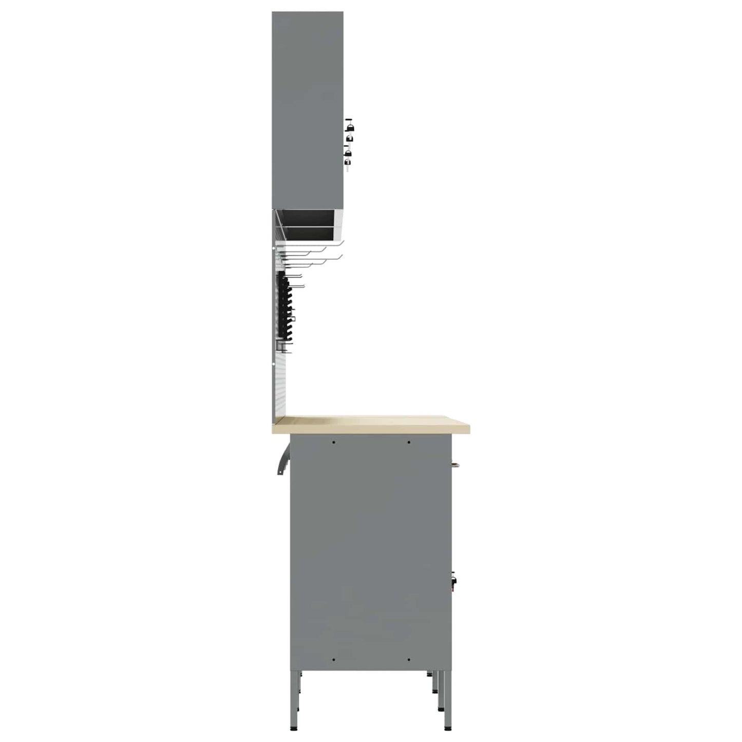 Mobile da lavoro 10 pcs Rosso Legno ingegnerizzato e acciaio