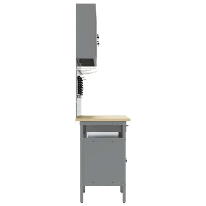 Set banco da lavoro con cassetto con blocco 8 pcs Nero e Grigio