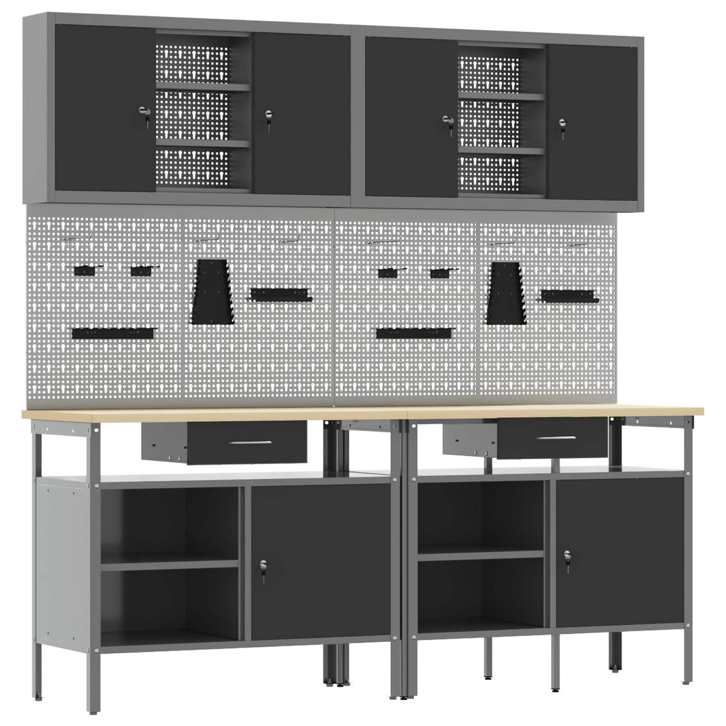 Set banco da lavoro con cassetto 8 pcs Rosso e Grigio
