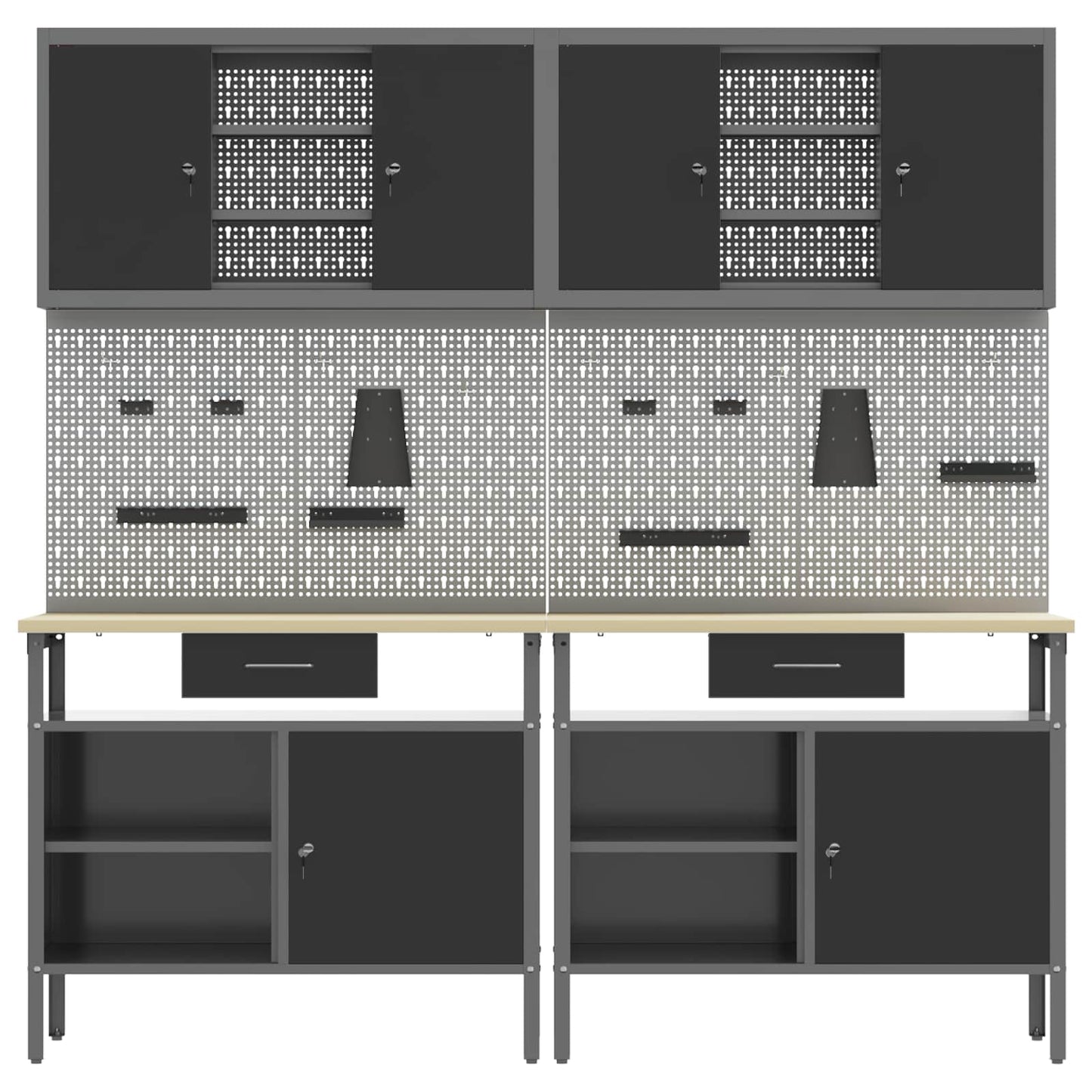 Set banco da lavoro con cassetto 8 pcs Rosso e Grigio