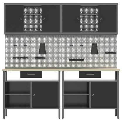 Set banco da lavoro con cassetto 8 pcs Rosso e Grigio