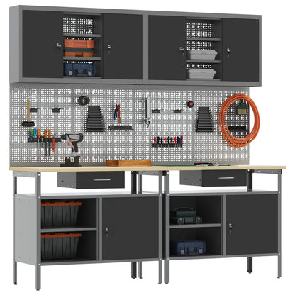 Set banco da lavoro con cassetto 8 pcs Rosso e Grigio