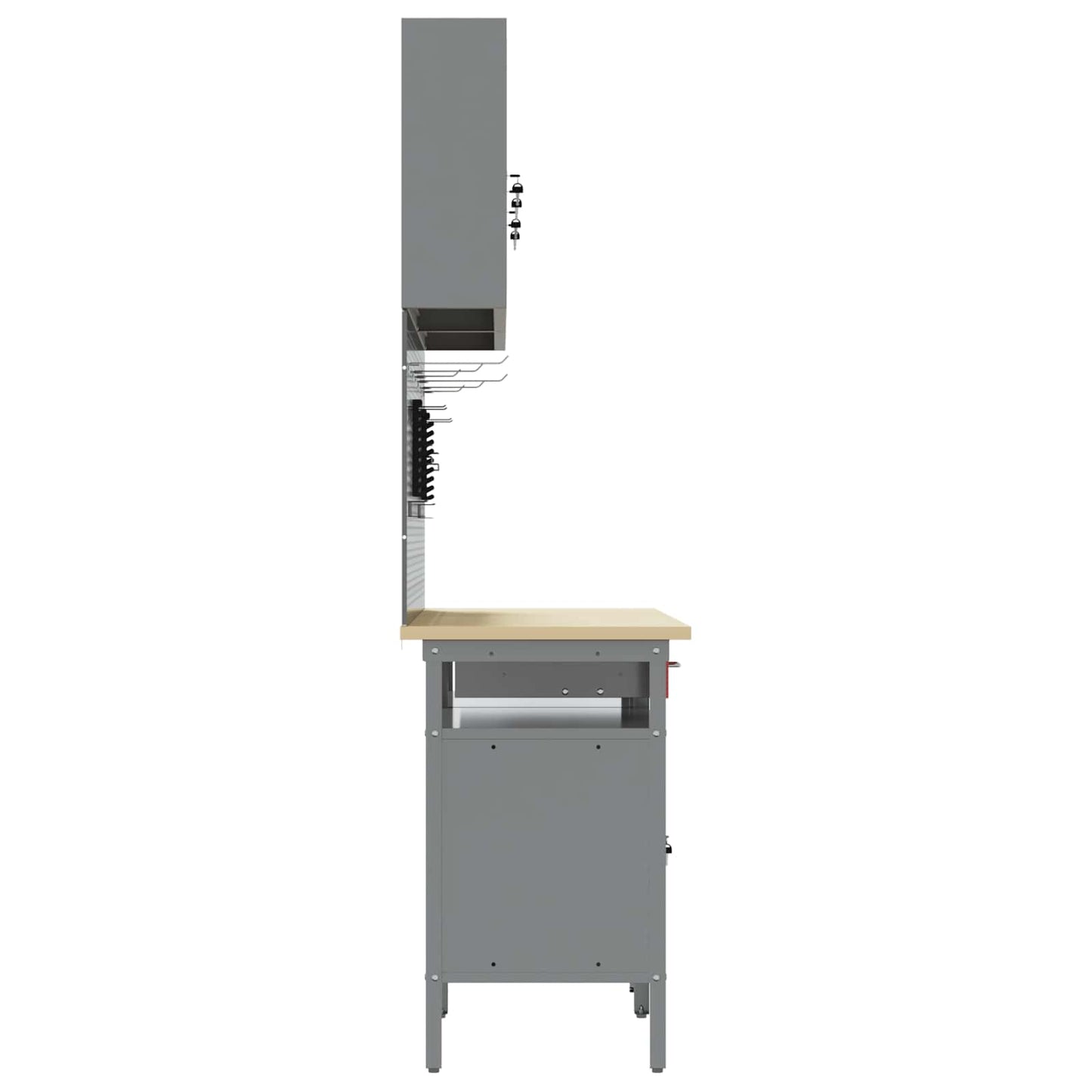 Set banco da lavoro con cassetto 8 pcs Rosso e Grigio