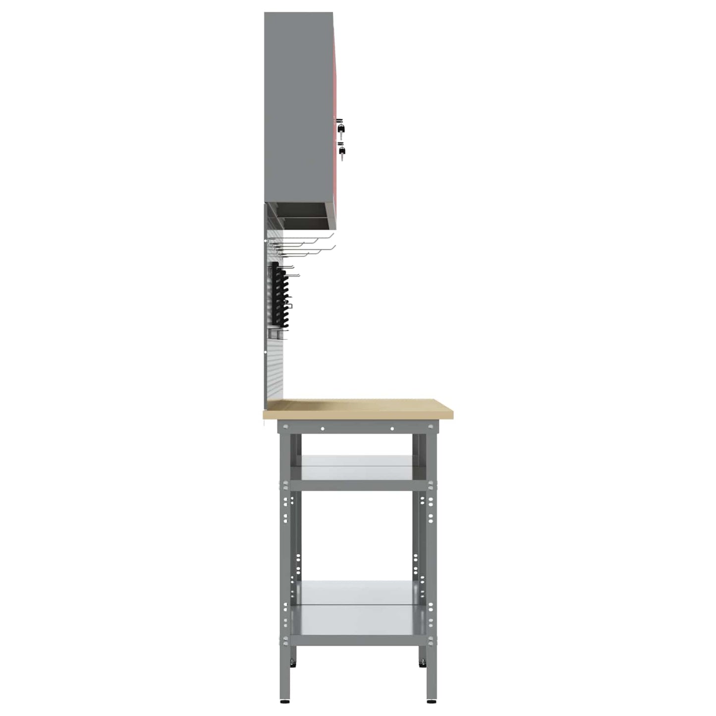 Set banco da lavoro con lo scaffale 8 pcs Rosso e Grigio