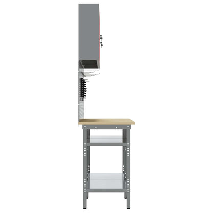 Set banco da lavoro con lo scaffale 8 pcs Rosso e Grigio