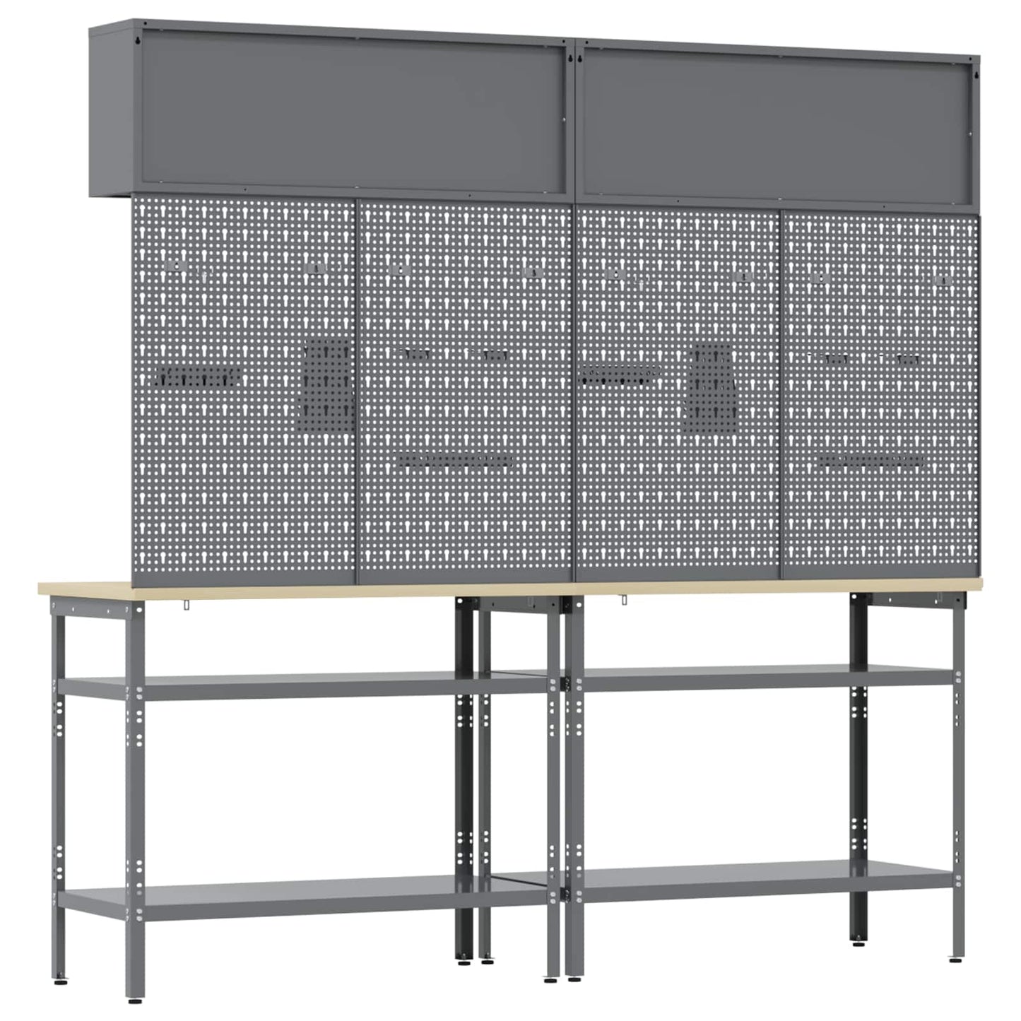 Set banco da lavoro con lo scaffale 8 pcs Rosso e Grigio