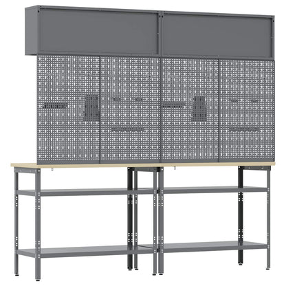 Set banco da lavoro con lo scaffale 8 pcs Rosso e Grigio