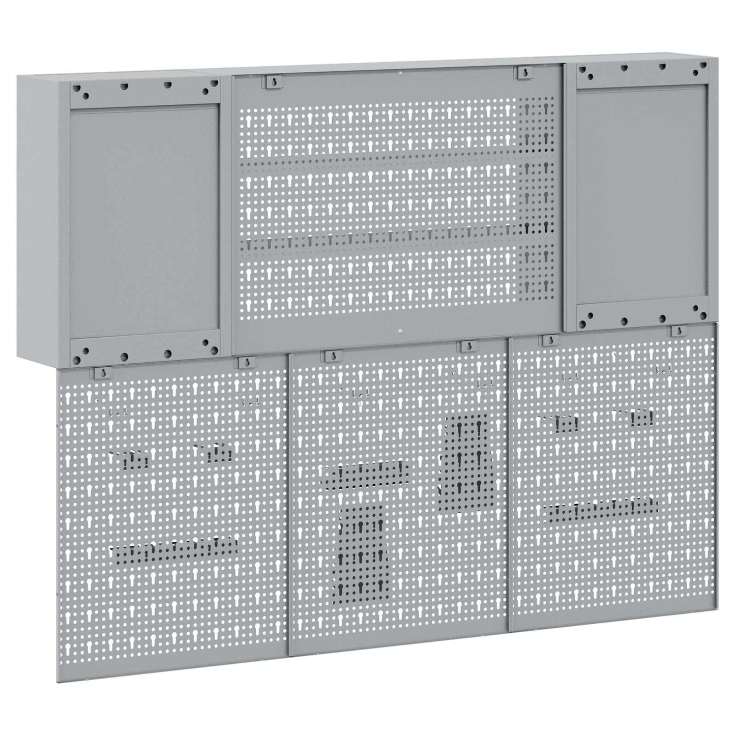 Set di mobili da lavoro con cassetto 12 pcs Nero e Grigio