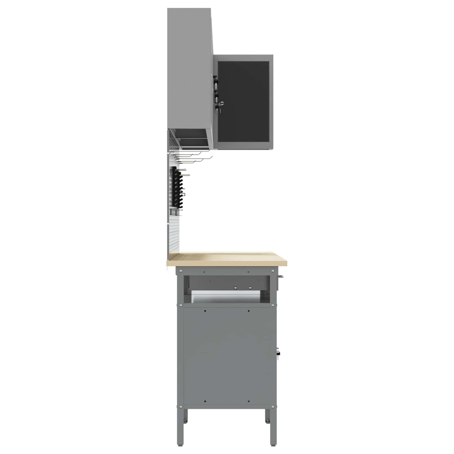 Set di mobili da lavoro con cassetto 10 pcs Nero e Grigio