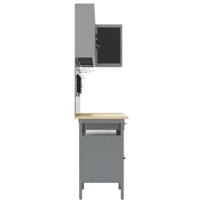 Set di mobili da lavoro con cassetto 10 pcs Nero e Grigio